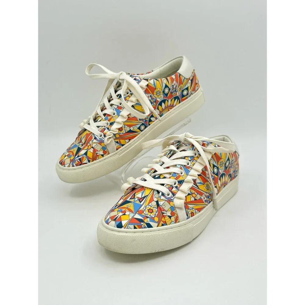 TORY BURCH Size 8.5 Orange Print Women Sneakers